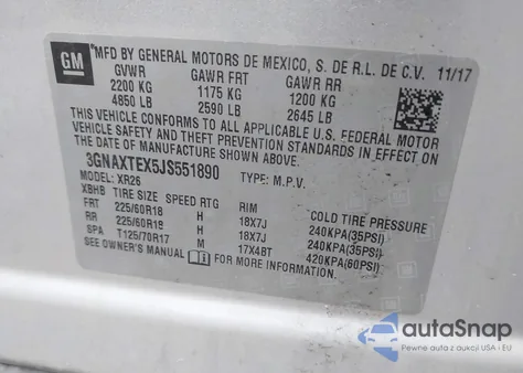 2018 Chevrolet Equinox Lt from USA, damaged, VIN 3GNAXTEX5JS551890